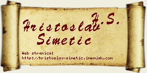 Hristoslav Simetić vizit kartica